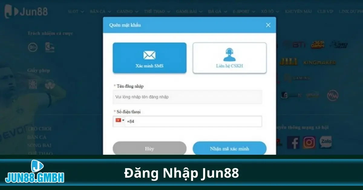Cách khắc phục lỗi khi không thể đăng nhập Jun88