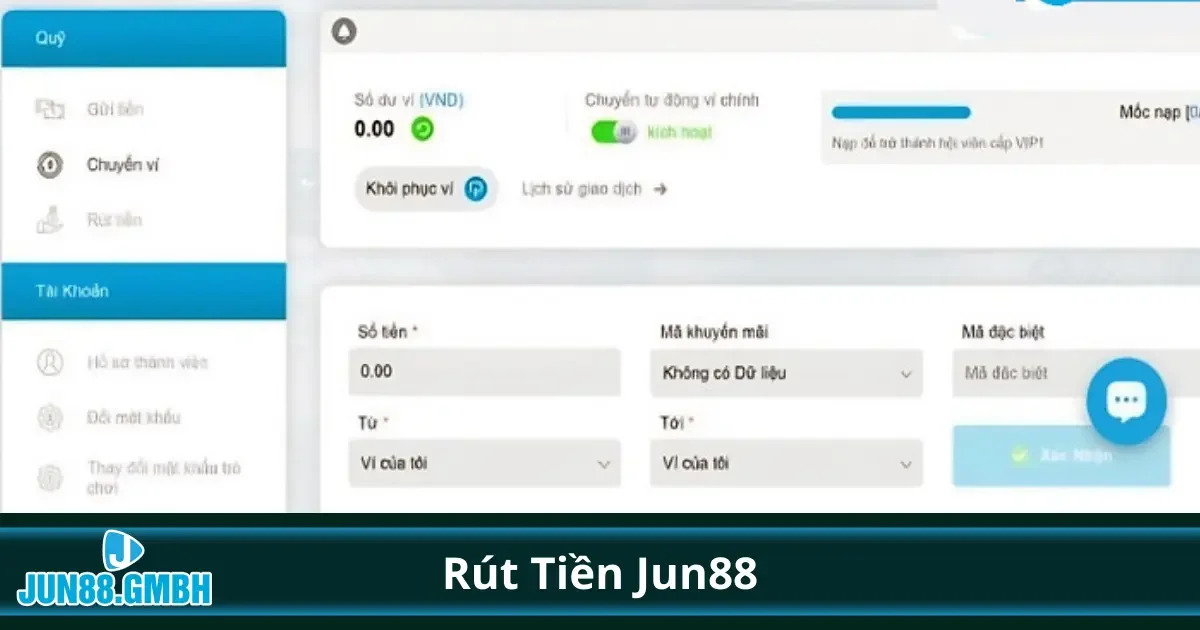 Điều kiện cần biết để thực hiện giao dịch rút tiền tại Jun88